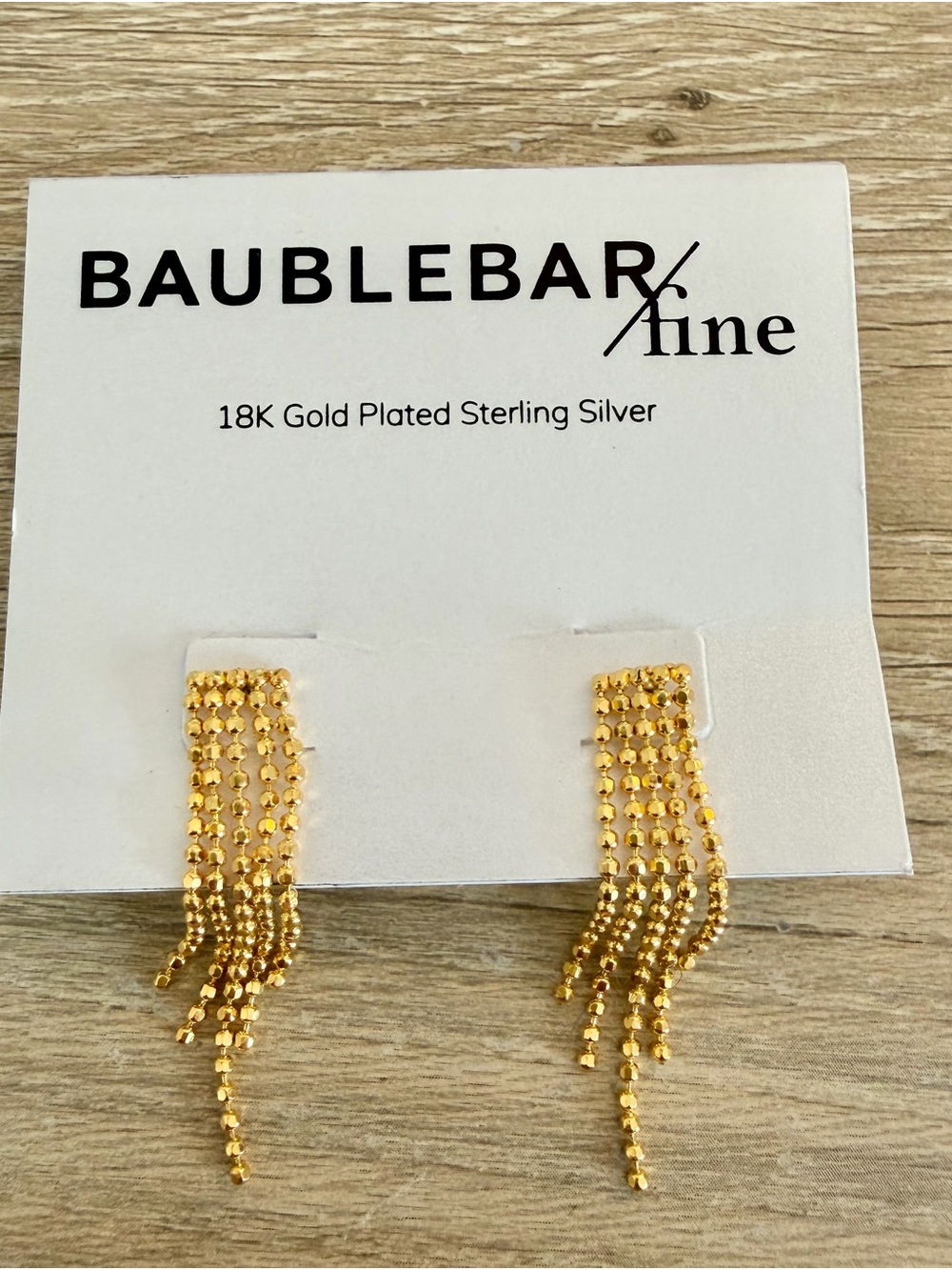 BaubleBar Gold Plated Multi-Chain Fringe Drop Earrings
